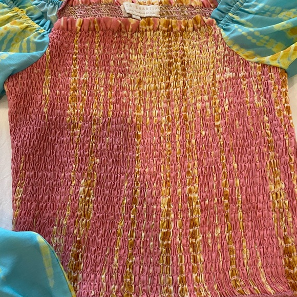 Anthropologie Kavita Bhartia smocked tie dye top - Picture 4 of 8